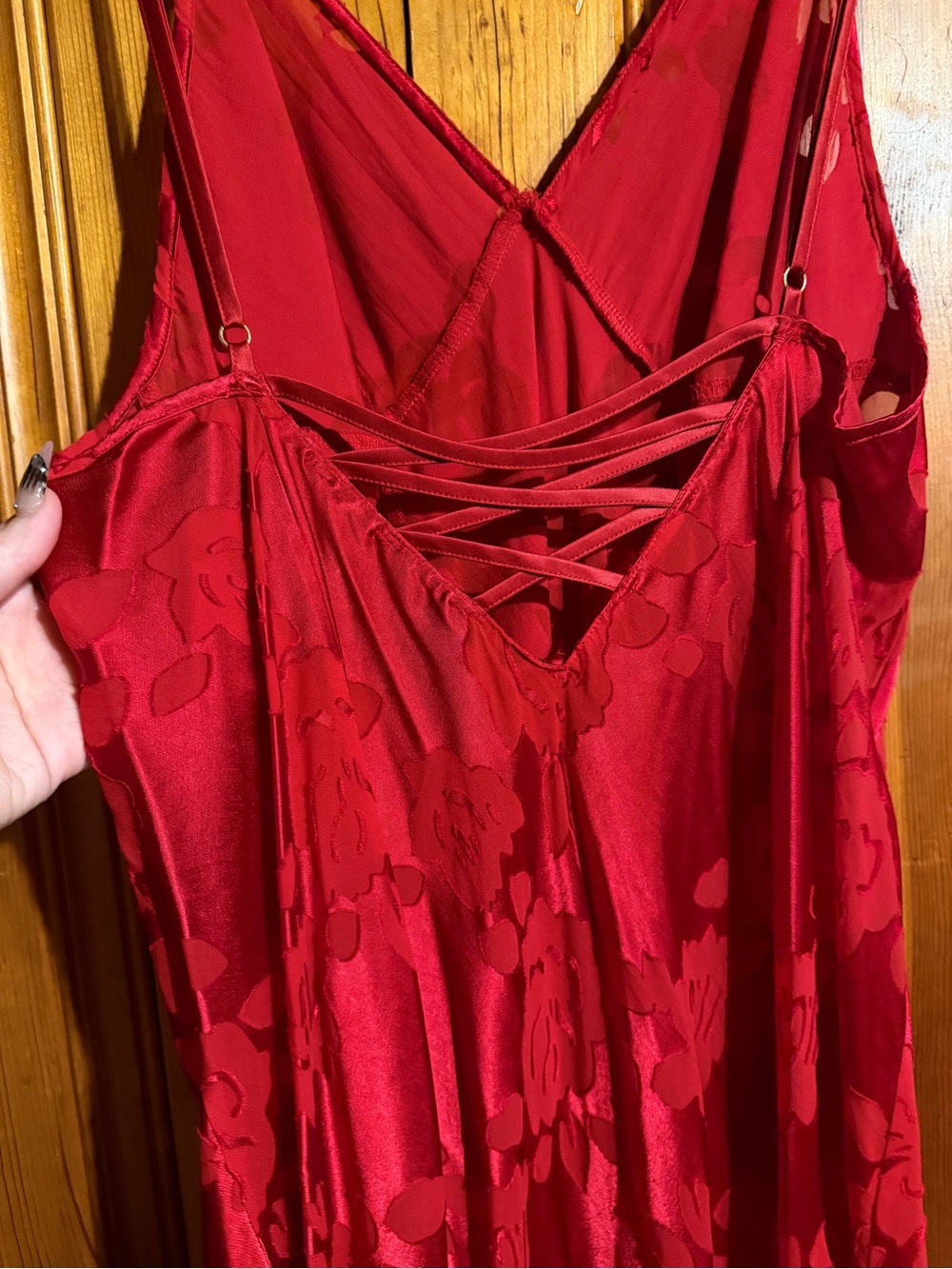Victoria’s Secret Burnout Archives VS Red Satin Slip XL